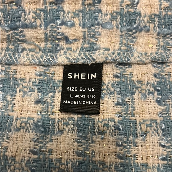 Blue and Cream Tweed Skirt - Picture 3 of 8